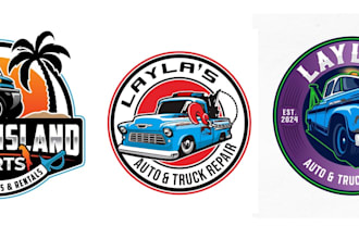 design automotive auto detailing auto repair truck logo