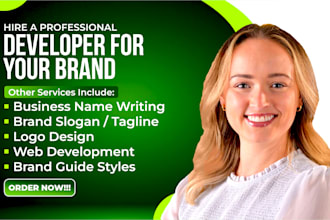create catchy business names, logo design, slogan and web design for your brand