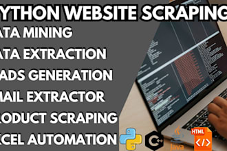 build website scraping, data scraping, python scraping bot, product scraping