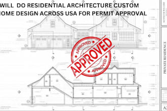 residential architecture custom home design, renovation USA for permit approval