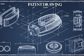 make design or utility patent drawings as per uspto  blueprint patent uspto