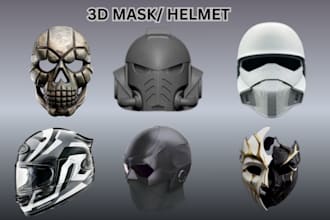 sculpt 3d mask 3d helmet 3d mascot 3d printing with rhino
