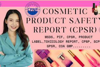 do approved cpsr, pif, msds, sds, gmp, coa ghs product label amazon cpnp uk eu