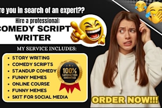 write funny comedy scripts and jokes for your show or speech
