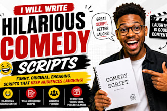 write viral comedy scripts for youtube, tiktok, podcasts, and social media