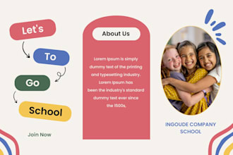 school logo redesign, school banner, preschool quiz, school brochure, yearbook