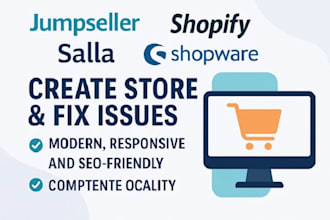 build jumpseller website, salla, shopware, arabic website, zid website