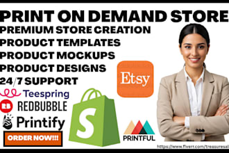 setup etsy shopify print on demand store etsy digital product pod store website