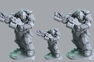 design high quality 3d miniature warhammer models for printing and tabletop game