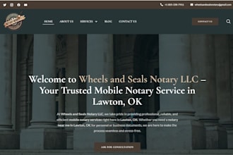 design outstanding notary landing page notary website attorney website and logo
