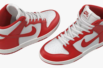 do 2d  3d product design for shoe, sneaker, footwear, slides, and 3d boot