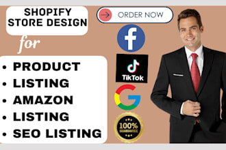 design product listing amazon store listing SEO listing shopify store website