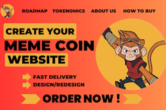 design meme coin website crypto website token website with presale ico roadmap
