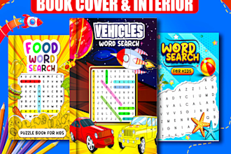 create word search sudoku puzzle book, math workbook, worksheet for amazon KDP