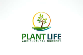 design lawn care organic solar agriculture landscape natural tree eco logo
