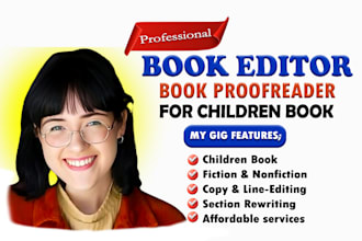 proofread, line edit and format fiction novel, nonfiction, memoir, children book