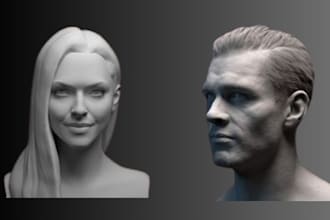 do and design realistic 3d head, bust and full body model