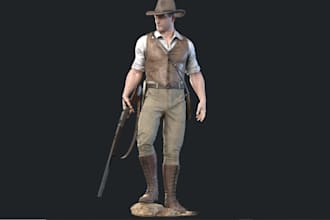 3d character design,custom game,roblox 3d model, render ue5 rig,avatar via maya