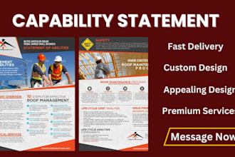 design federal government capability statement, government contract, rfp, rfq