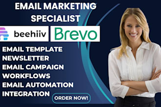 design weekly newsletter email template on brevo beehiiv email marketing