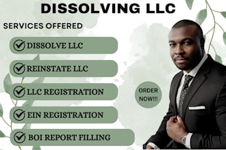 dissolve your US llc, llc registration,close ein, itin , company registration