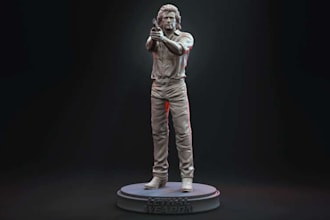 human portrait to 3d,realistic 3d statue,zbrush  sculpt,3d resin print,stl files