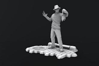 create 3d tabletop character stl,digital 3d dnd action miniature,resin,zbrush