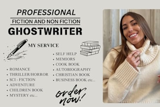 be your romance children book writer and self help memoir book ebook ghostwriter