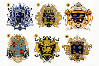 do luxury family crest heraldic coat of arms logo or any graphics design
