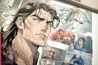 illustrate strip, anime art superhero comic book, draw manga anime art