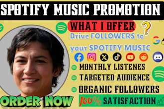 do organic spotify music promotion, spotify listeners, increase followers ads