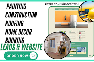generate painting leads plumber construction roofing home decor booking website