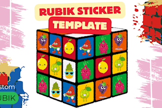 make rubik sticker animal,cartoon,flora,selfies foto