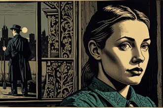 draw portrait photo in linocut style