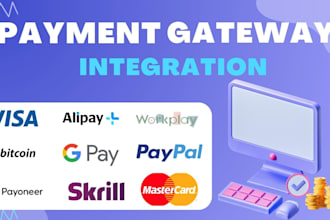integrate stripe,paypal,square payment gateway with woocommerce, to your shopify