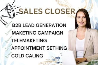 be your sales representative, sales expert in b2b lead generation, sales closing