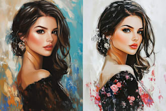 using your photo, create a digital oil painting portrait