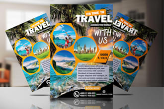 create a professional flayer , travel flayer , business flyer , business card ,