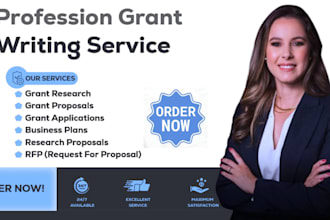 write grant writing and submission, proposal, research, apply for grants