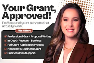do grant research, apply for grants, write winning grant proposal, business plan