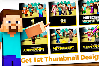 design eye catching aphmau style minecraft thumbnails for youtube in 8 hours