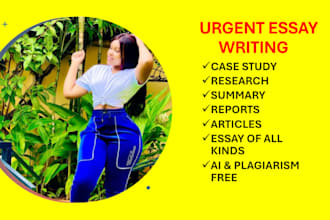 write an urgent essay as an essay writer