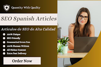 write SEO optimized spanish articles, blog posts, and web content