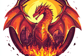 create a fantasy game logo and branding