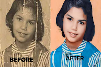 professional photo editing blur fix, old photo enhancement and restoration,