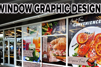 make window graphics , shop front, storefront sticker, signage