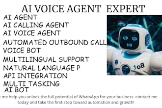 develop ai calling agent, ai voice agent, voice bot, whatsapp chatbot, ai agent