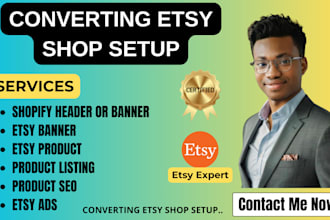 etsy shopify dropshipping store etsy print on demand product listing shop banner
