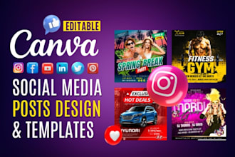 create canva social media posts design and editable canva templates
