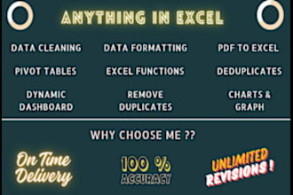 do ms excel data cleaning, formatting, merging, splitting, sorting and CSV data